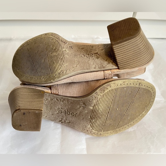 Gabor Women's Pink Leather Peep-Toe Block Heel Sandals, Sz 38.5 - Picture 10 of 13